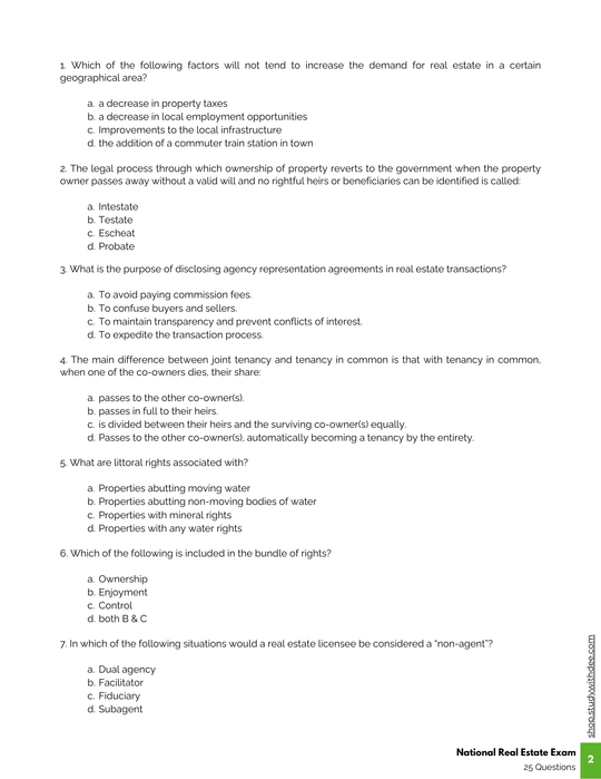 Real Estate Exam Practice Test